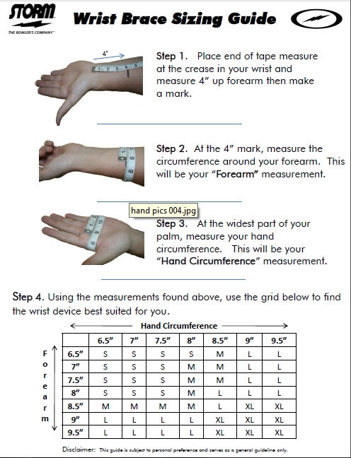 Wrist Circumference Frame Size Chart